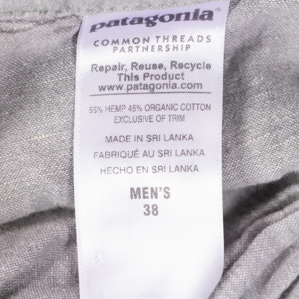 Patagonia Back Step Shorts Mens 38 Grey Hemp Cotton Breathable Flat Front 10" - Picture 6 of 12